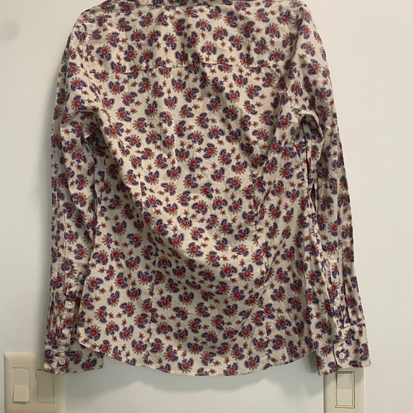 J. Crew Shirt Size 8 Perfect Papaya Paisley Long Sleeve Style 04537 NEW WITH TAG - Picture 6 of 9